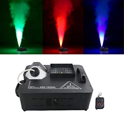 Sharelife 1500W 赤、緑、青のLED リモコン ポータブル 白い煙 for 舞台照明効果 フォグマシン 気柱 スモークマシーン DMX 512 霧機 Fog