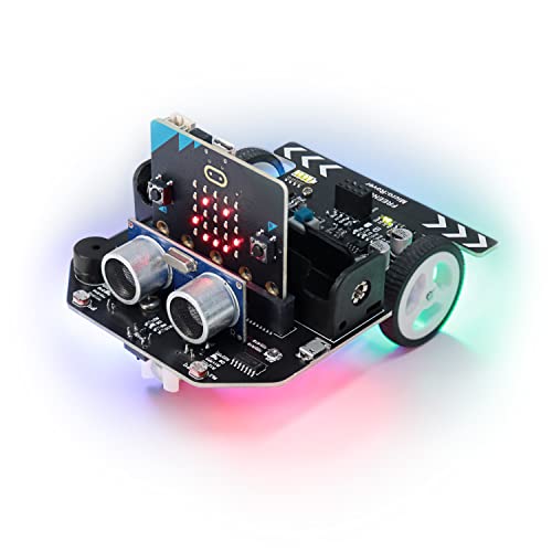 Freenove Micro:Rover Kit for BBC micro:bit (V2 付属)、障害物回避、ライトトレース、ライントラッキング、リモートコントロール、メロ