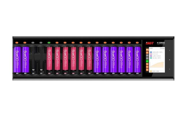 ISDT N16 充電器 16本同時充電可能 単三単四ニッケル水素/ニカド充電池に対応 単３単４電池充電器