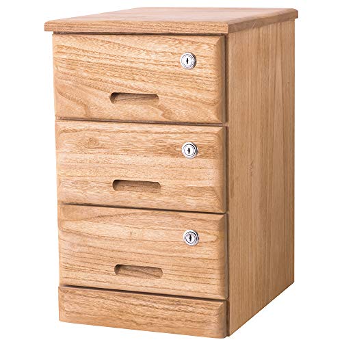 KIRIGEN 天然木 キャビネット 完成品 オフィス 袖机 5段 チェスト デスクワゴン 全段鍵付 キャスター付き A4対応 植物オイル塗 KIRIGEN 天然木 キャビネット 完成品 オフィス 袖机 4段 チェスト