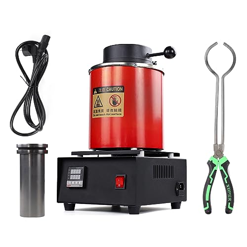 Cnstzbc 電気溶解炉 デジタル金属熔融炉 1100℃110V デジタル温度制御溶解炉 ジュエリー鋳造マシン 断熱カバー グラファイト坩堝 精錬ゴ