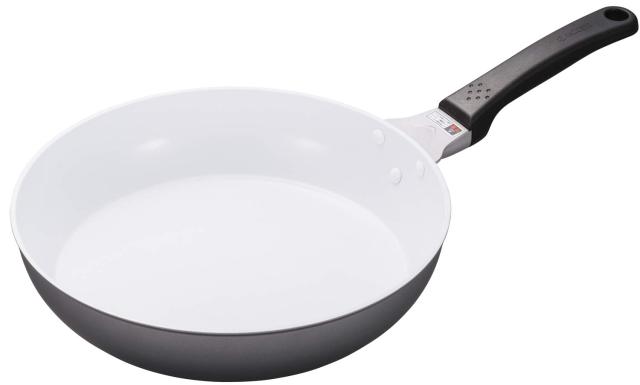 京セラ フッ素 不使用 フライパン 28cm IH 対応 セラミック 加工 焦げ付きにくい 油使用 中火以下 セラブリッド マットグレー CF-28B-WMG