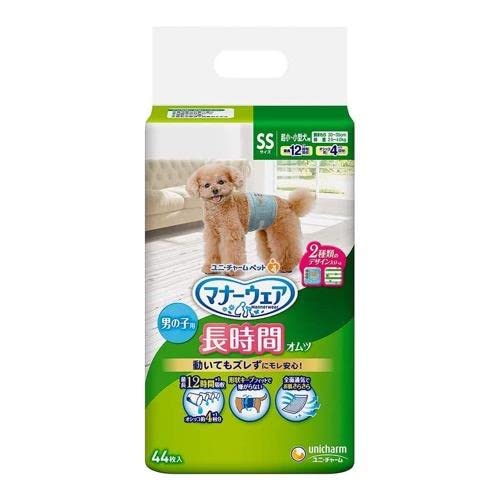 ユニ・チャーム 【セット販売】マナーウェア 長時間オムツ 男の子おしっこ用 超小〜小型犬用 SSサイズ デニム＆ストライプ 44枚×2コの通販は 5,059円