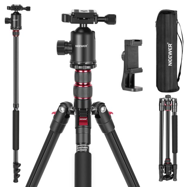 NEEWER カメラ三脚一脚 197cm DSLRカメラ用 360度ボールヘッド 2軸 
