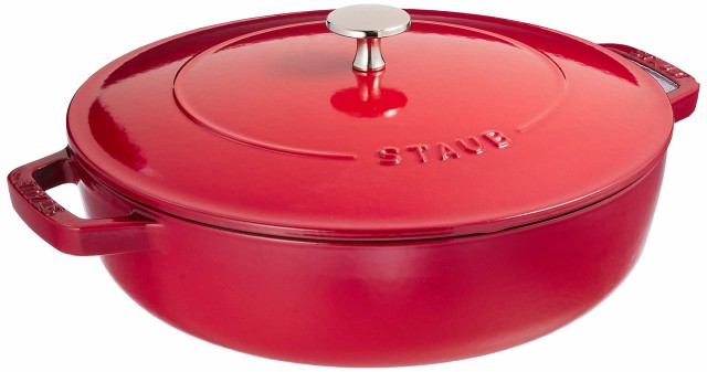 ストウブ(Staub) 「 ブレイザー ソテーパン チェリー 26cm 」 大きい 両手 鋳物 ホーロー 鍋 すき焼き IH対応 【日本正規販売品】 Braise