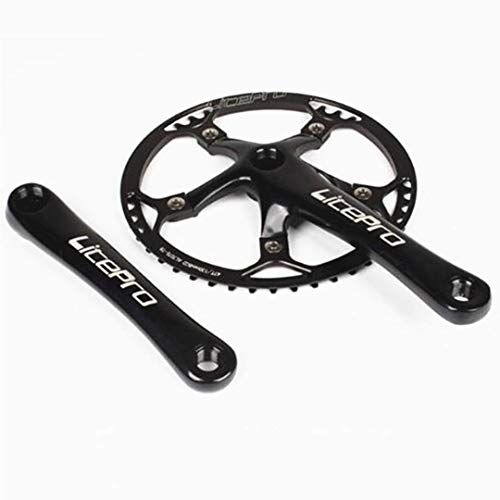 Folding Bike Square Bicycle Crank Crankset BCD130 Single 45/47/53/56/58T Chainwheel Aluminum Alloy Crankset (黒, 56T)その他のスポーツ