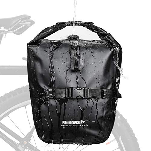 Rhinowalk 自転車用サイドバッグ パニアバッグ リアバッグ 20L 防水 大容量 軽い バイク収納バック 携行バッグ ブラック