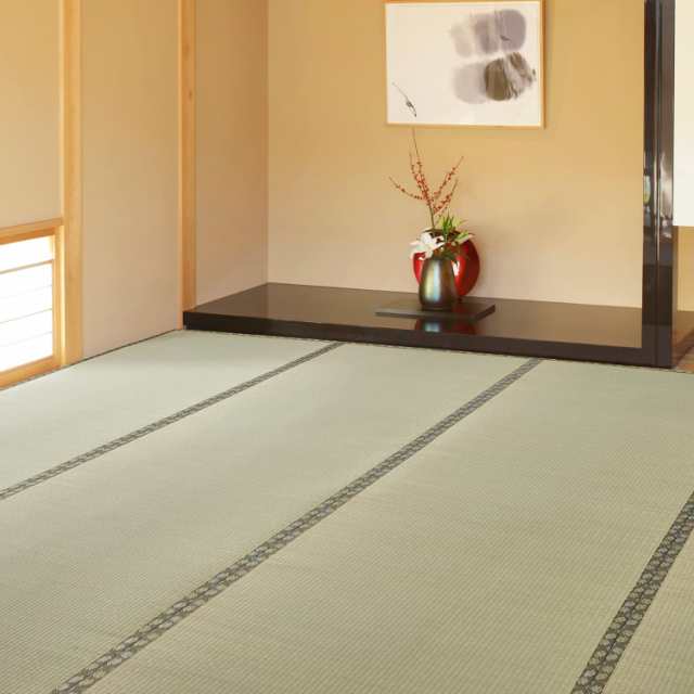 萩原 い草 国産 上敷き カーペット グリーン 双目織 「天草」 抗菌 防臭 江戸間6畳(約261X352cm) 159058660の通販は
