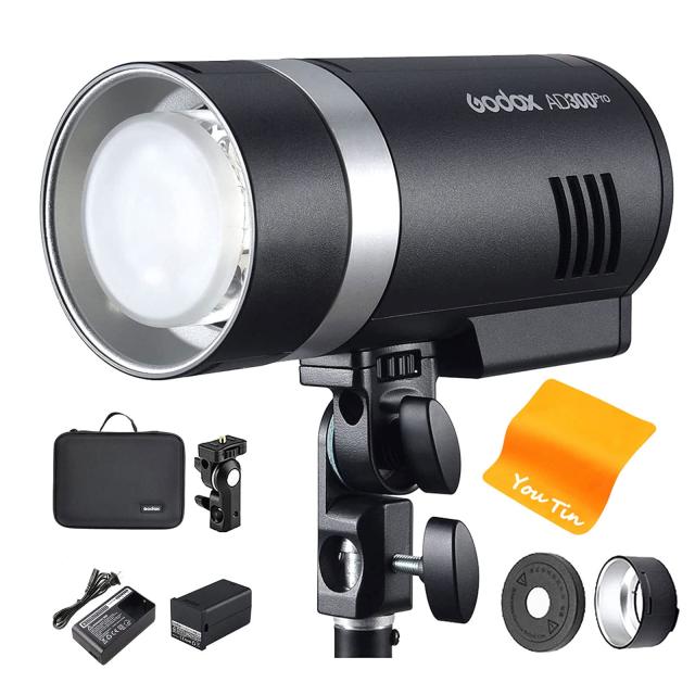 【Godox正規代理】Godox AD300Pro フラッシュストロボ TTL 2.4G スタジオ向け 300W 1/8000 HSS 2色モデリング5600±100K 0.01-1.8Sリサイ