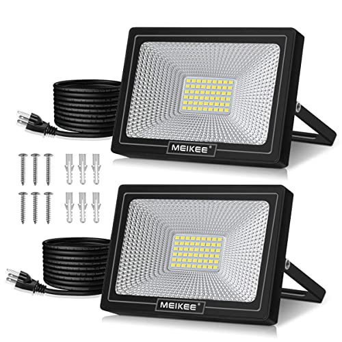 MEIKEE led 投光器 作業灯 看板灯 50W 昼光色 集魚灯 駐車場灯 省エネ 高輝度 豪雨対応 工場 IP66防水 体育館用 倉庫照明 防犯灯 ナイタ