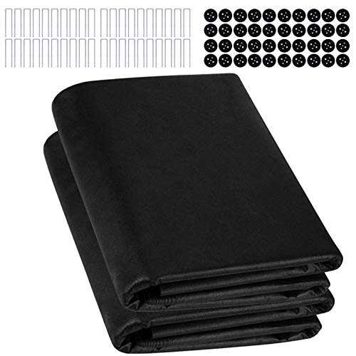 katsst 防草シート 除草シート 固定ピン50本と黒丸50枚付き ブラック 1mx10m *2個