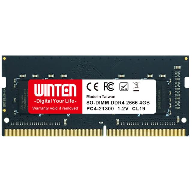 WINTEN ノートPC用 メモリ DDR4 2666 PC4-21300 4GB 260Pin CL19 1.2V SO-DIMM 増設 5年保証 相性保証 WT-SD2666-4GB 5611