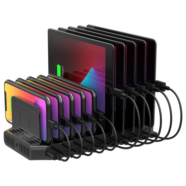 Unitek 2024電源 USB充電ステーション 10ポート 卓上充電スタンド 最大12A 60W PSE認証済 10台同時充電 1.5A/2.4A 複数台対応 Android/iP