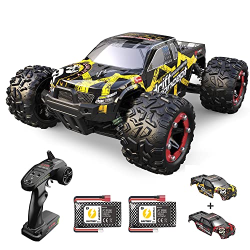 DEERC ラジコンカー オフロード 4WD こども向け 大人向け ブラシレスモーター 60km/h 四輪駆動 高速 1/18 RCカー シェル2個 バッテリー2の通販は