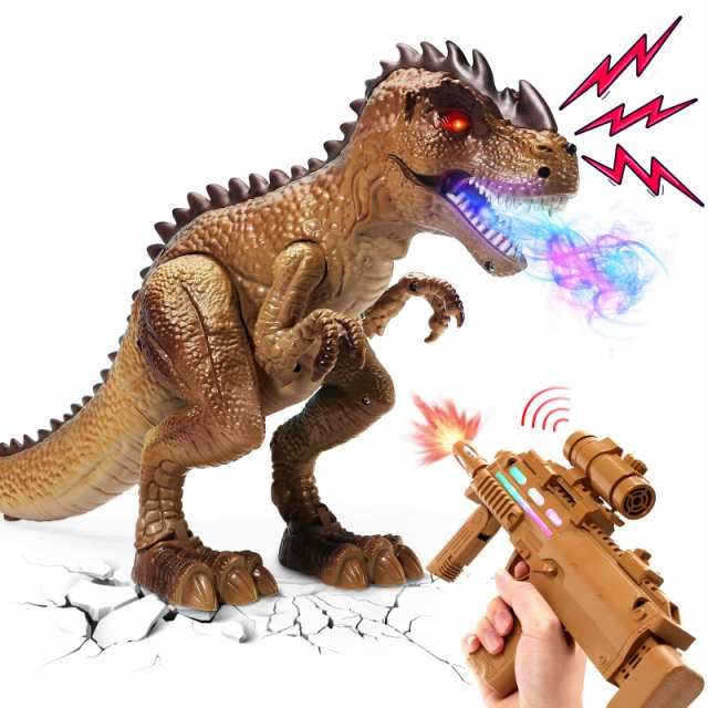 Cute Stone 恐竜おもちゃ 銃 おもちゃ 射撃 的あて ロボット玩具 リアル噴霧 自動走行 発声 発光 分解可能 室内ゲーム シューティング 誕の通販は