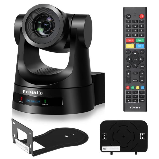 FoMaKo PTZカメラ 20倍光学ズーム AI自動追尾 HDMI/3G-SDI/IP出力 POEサポート IPカメラ HD1080p@60fps 大人数の会議 教育 病院 教会 ラ