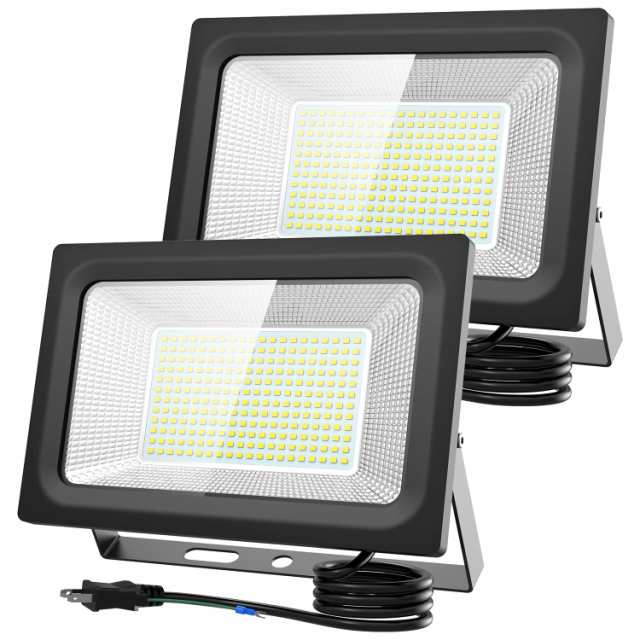 KIWEN【超爆光 2個セット】led投光器 100W 1500w相当 15000LM 昼光色 作業灯 led 100V対応 アース付きプラグ PSE適合 ledライト 屋外照明の通販は