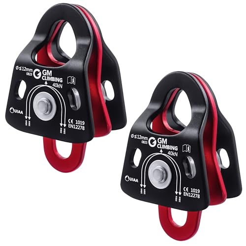 GM CLIMBING 40kN マイクロダブルプーリー CE UIAA認証 ボールベアリング 倍力システム プーリーシステム クライミング リギング レスキ