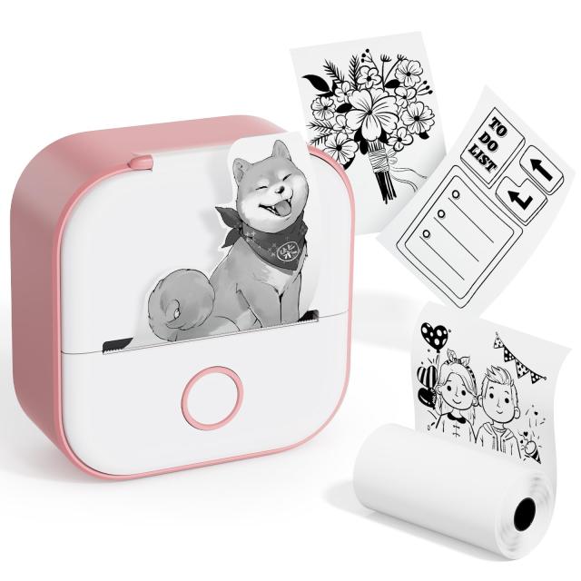 Memoqueen T02 ミニプリンター スマホ対応 ポケットプリンター モバ Memoqueen T02 ミニサーマルプリンター Bluetooth接続対応