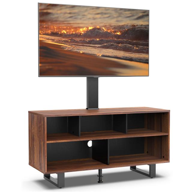 FITUEYES テレビ台 テレビボード ローボード スタンド付き 高さ調節可能 幅約106cm 奥行40cm 高さ137cm 32型~70型適応 ウォールナット 掃