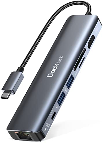 USB C ハブ Dockteck 7-in-1 USB Type-C ハブ 4K@60Hz HDMI出力ポート / 1Gbps イーサネット / 100WPD急速充電ポート / SD TFカードスロの通販は 6,231円