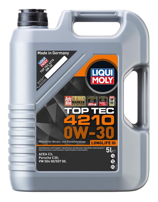 LIQUIMOLY LIQUI MOLY 4輪車用エンジンオイル トップテック4210 0W30 5L VW/AUDI/PORSCHE認証 水素化分解合成油 ガソリンディーゼル兼用 の通販は