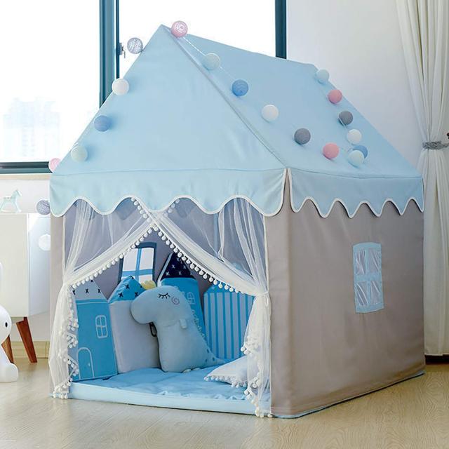 xinxin-homeキッズテント お城 テント 子供用テント 簡易テント おもちゃ プリンセスの城型 組み立て簡単 ハウス 室内 折り畳み式？LEDラの通販は