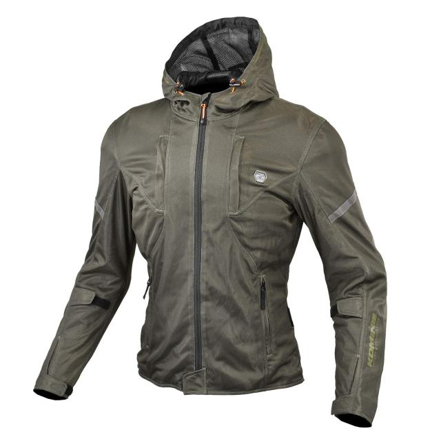 [KOMINE] バイク用 プロテクトメッシュパーカー JK-152 春夏秋向け フルメッシュ素材 07-152 メンズ Olive L