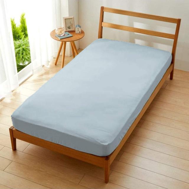 シーフィールド 日本製 綿100% ボックスシーツ ベッドシーツ 4人用 240×200×30cm クレイブルー SB-504-N