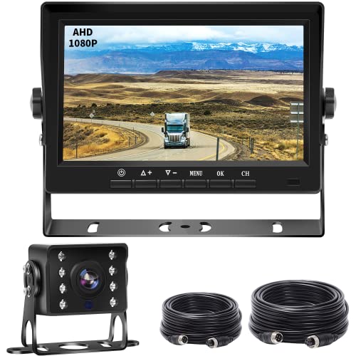 Soinndo 1080Pバックカメラモニターセット 7インチIPSバックモニター AHDバックカメラ 2系統入力可能 赤外線暗視機能 IP68防塵防水 ガイ