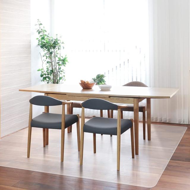 【拭くだけ】ダイニングマット 透明 300×180cm クリアマット 1.5mm厚 拭ける PVCマット 床暖房対応 お手入れ簡単 キッチマット ソフト