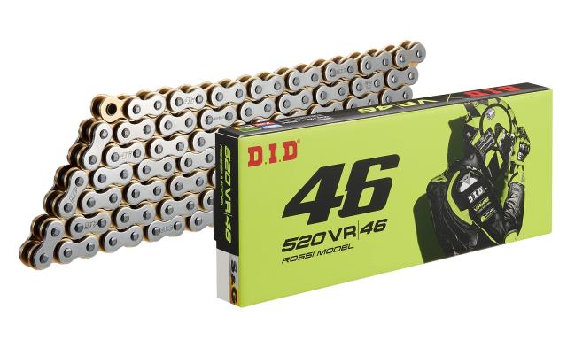 D.I.D(大同工業)バイク用チェーン カシメジョイント付属 520VR46-110ZB S＆G(シルバー＆ゴールド) X-リング