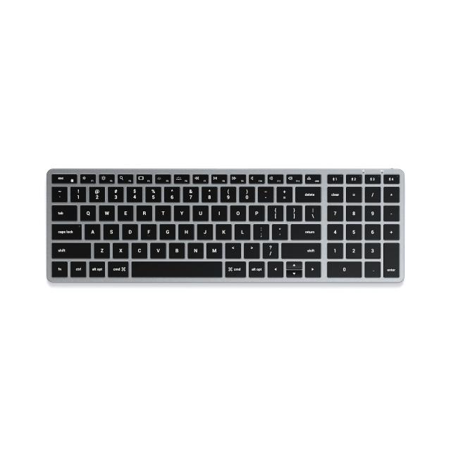 Satechi スリム X2 Bluetooth バックライトキーボード マルチペア (スペースグレイ)(2ゾーン) (iMac, MacBook, iPadなど2012以降 Macデバ