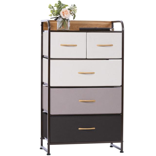 LYNCOHOME チェスト タンス 収納ボックス 布製 引き出し 一人暮らし おもちゃ 衣類収納 マルチ収納 転倒防止 低ホルム スリム 4段5杯【幅 8,277円