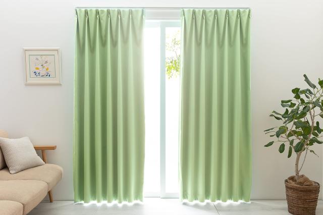 ユニベール 1級遮光 防炎 防炎ラベル付き 節電 省エネ 断熱 保温 日本製 無地 寝室 リビング カーテン 幅100cm×丈205cm 2枚 ベルーイ グの通販は 5,352円