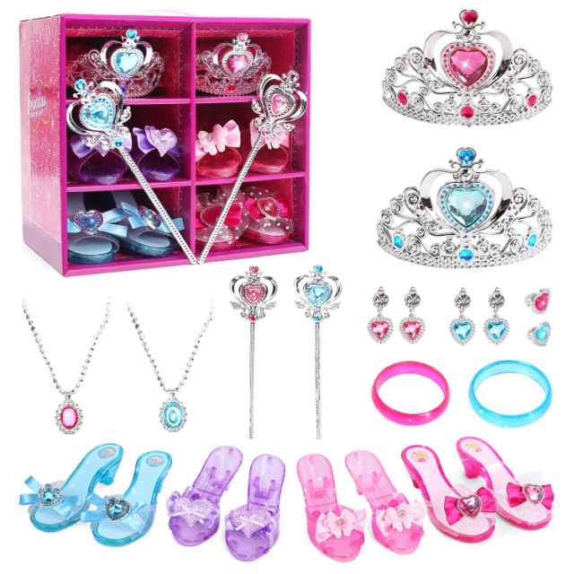 CUTE STONE プリンセス アクセサリー 子供 おもちゃ おままごと 豪華23点セット 子供用 変身 ティアラ クラウンプリンセス お姫様ごっこ の通販は