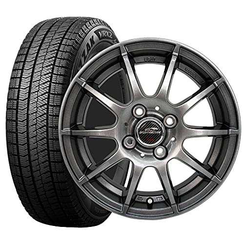 国内正規品 ブリヂストン ブリザック VRX2 155/65R14 軽量ホイール シュナイダー スタッグ 14×4.5J PCD100/4H +43 メタリックグレー 軽