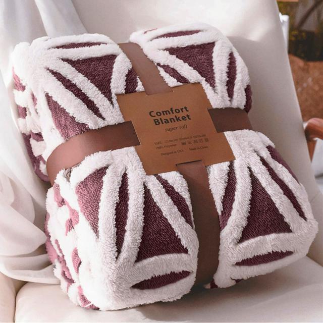 sledar(スレダー) 毛布 掛け毛布 クイーン 発熱二枚合わせ パイル シープ調 ふわふわ 丸洗いOK 抗菌防臭 防ダニ加工 北欧風 プレゼント