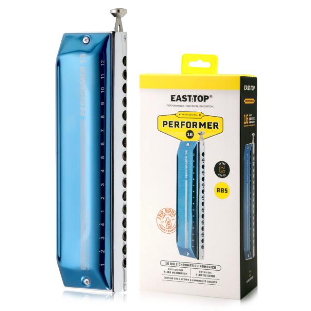 EAST TOP ハーモニカ クロマチックハーモニカ 12ホール48トーンC？ ブルースハーモニカ 初心者 専門家 こども用 勉強 練習用 (EAP-16）…
