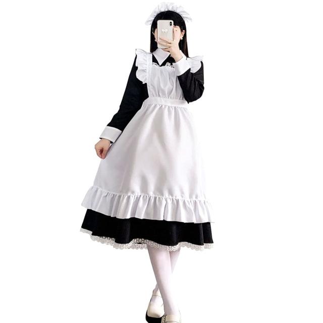 FULINE] メイド服 ロングスカート 英国風 コスプレ衣装 lolita