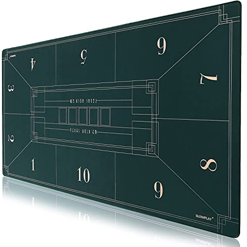 SLOWPLAY Nash ポーカーマット テキサスホールデム 240x120cm｜アール・デコ調プリント ポータブルプレイマット 滑らかな手触り 騒音軽減