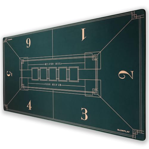SLOWPLAY Nash ポーカーマット テキサスホールデム 120x70cm|アール・デコ調プリント ポータブルプレイマット 滑らかな手触り 騒音軽減