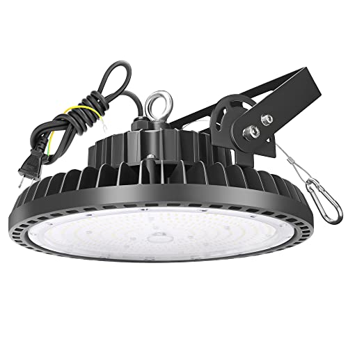 LED高天井照明 200W LED高天井灯 [1.5M配線プラグ付] 100-277V 6500K昼光色 28000LM(2000W水銀灯相当）UFO型LEDハイベイライト[3年保証]