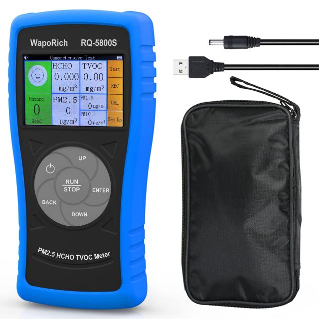 空気汚染測定器 TVOC, HCHO,PM2.5, PM10 測定器 空気質測定器 空気質測定器 LCD画面表示 高精度 USB充電式 屋外、オフィス、寝室に適して