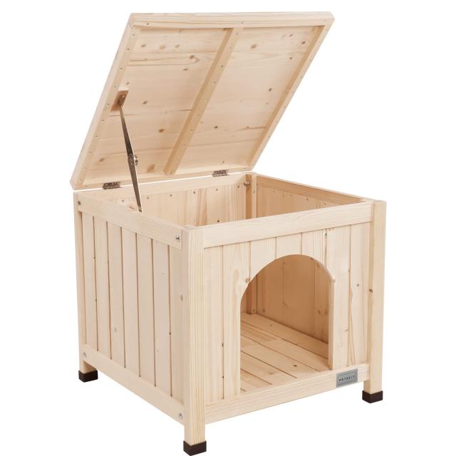 petsfit 犬小屋 猫小屋 ペットハウス 天然木 杉 犬舎 猫舎 木製ゲージ 小型犬 おしゃれ 屋内 ベージュの通販は 11,231円