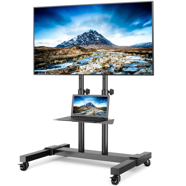 テレビスタンド 37~80型テレビ対応 大型テレビスタンド キャスター付き 高さ調整 上下傾斜15° VESA600X400mmまで 耐荷重50kg 企業用 展