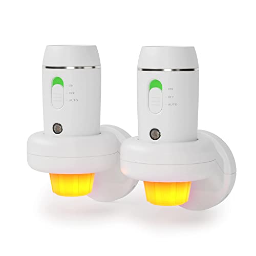 THOVAS 緊急LED懐中電灯、3-in-1充電式停電ライト、家庭用多機能ポータブル自動ハンドヘルドライト、緊急事態用照明センサー常夜灯、2パ