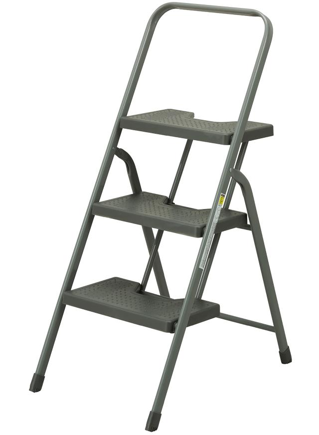 シービージャパン 脚立 踏み台 グレー 折りたたみ 3段 耐荷重100kg フォールディング ステップ folding step