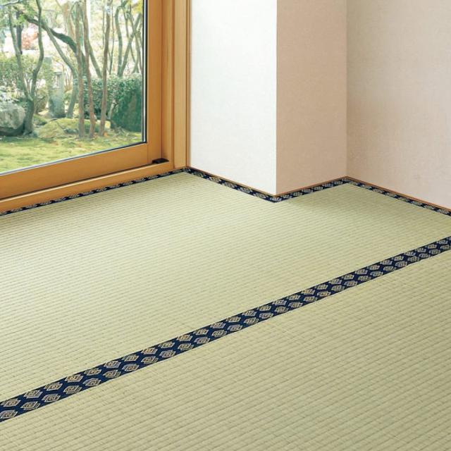 萩原 フリーカット上敷き い草カーペット 撥水 裏貼あり 縁補修テープ付き 江戸間3畳 ナチュラル