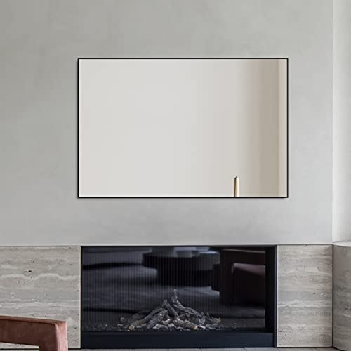 ANYHI 長方形 壁掛け鏡 91.5 x 61 cm 洗面所ミラー 壁用 垂直または水平 洗面台 鏡 壁掛け